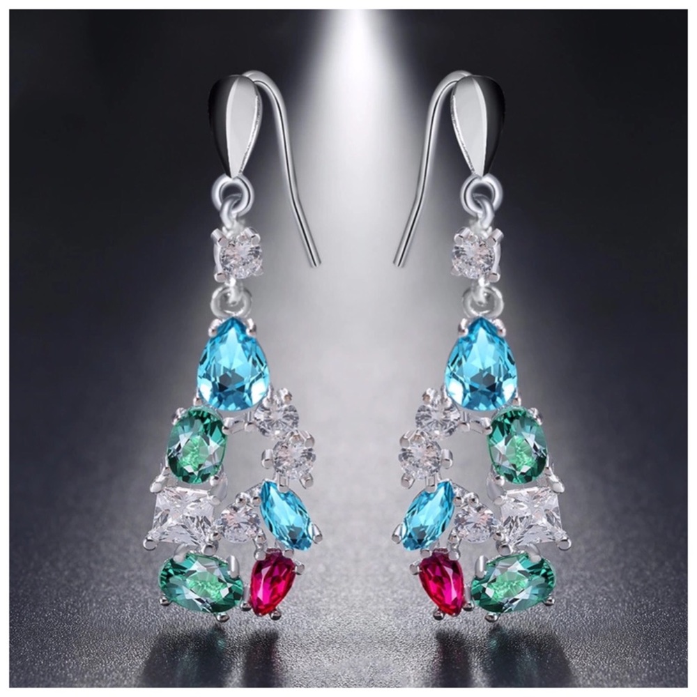 🆕 Swarovski Crystals Handmade Colorful Earrings - Picture 2 of 5