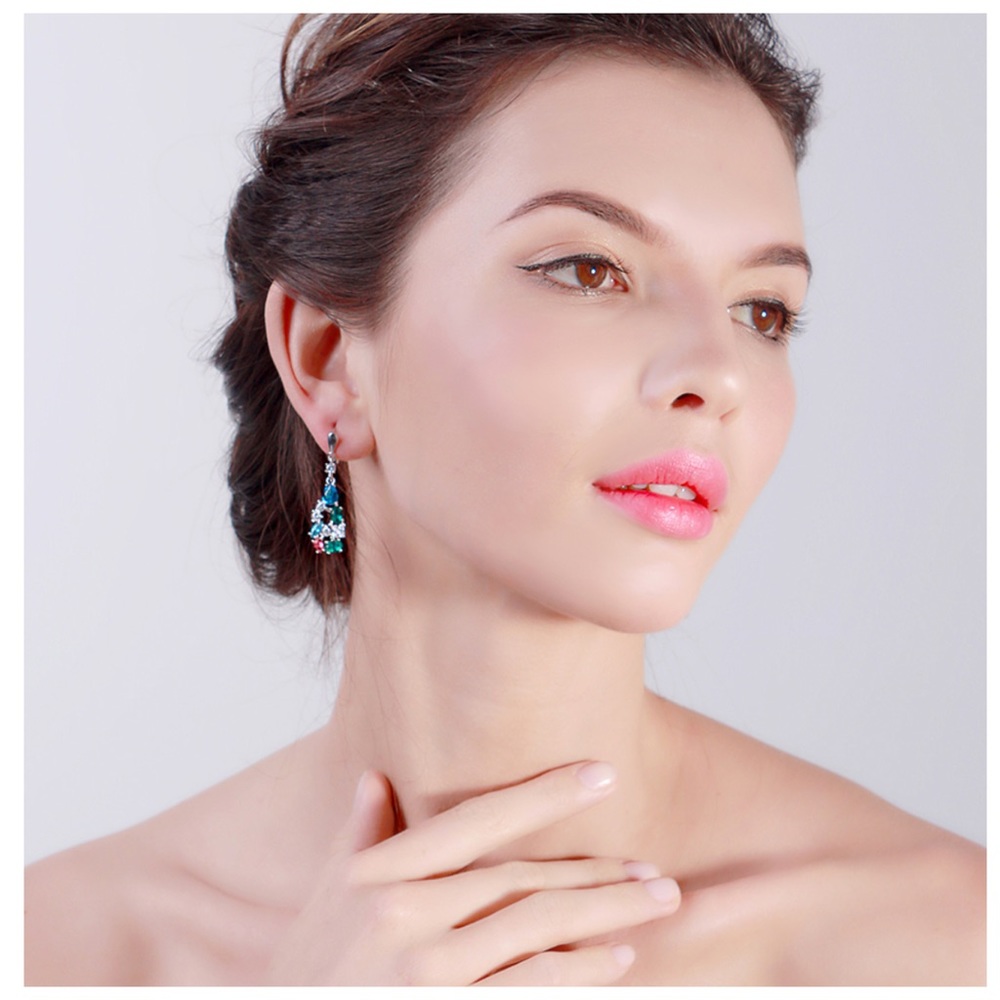 🆕 Swarovski Crystals Handmade Colorful Earrings - Picture 4 of 5