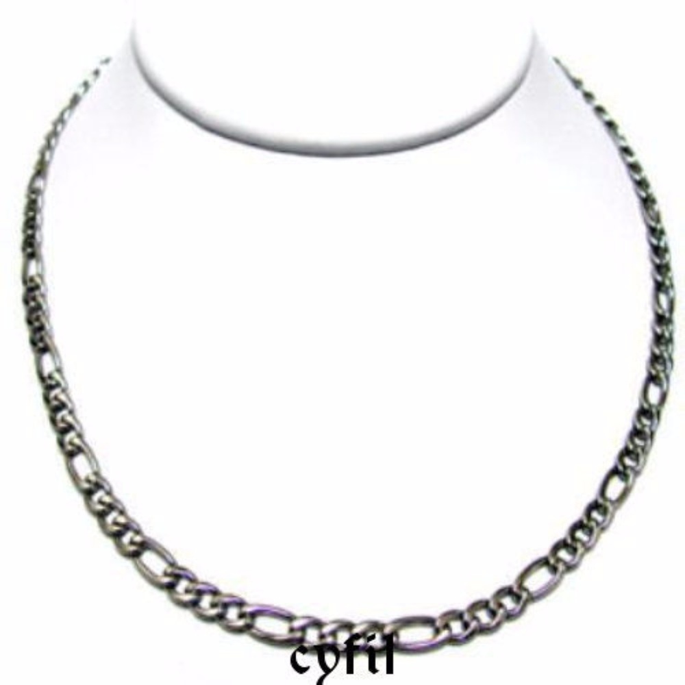 New Unisex 7mm Figaro Chain Necklace 20" Long