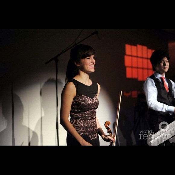 Mackage Collection black/purple print dress size 0 - Picture 5 of 5