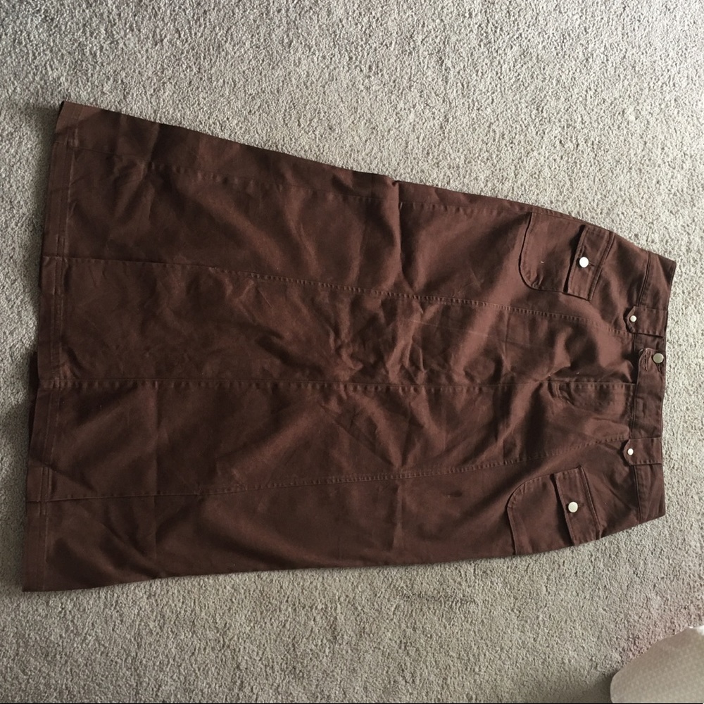 Brown Cato denim skirt