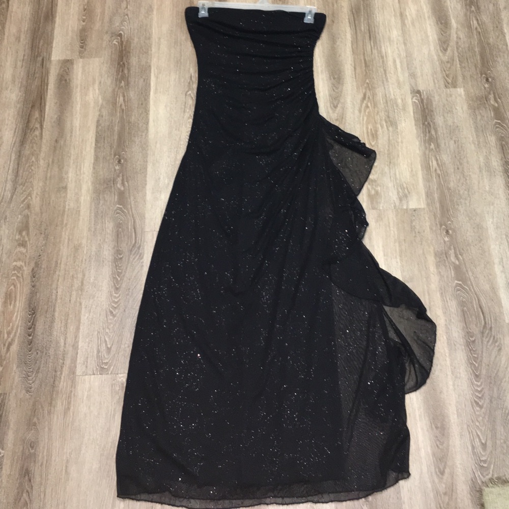 Strapless Black Glitter Dress