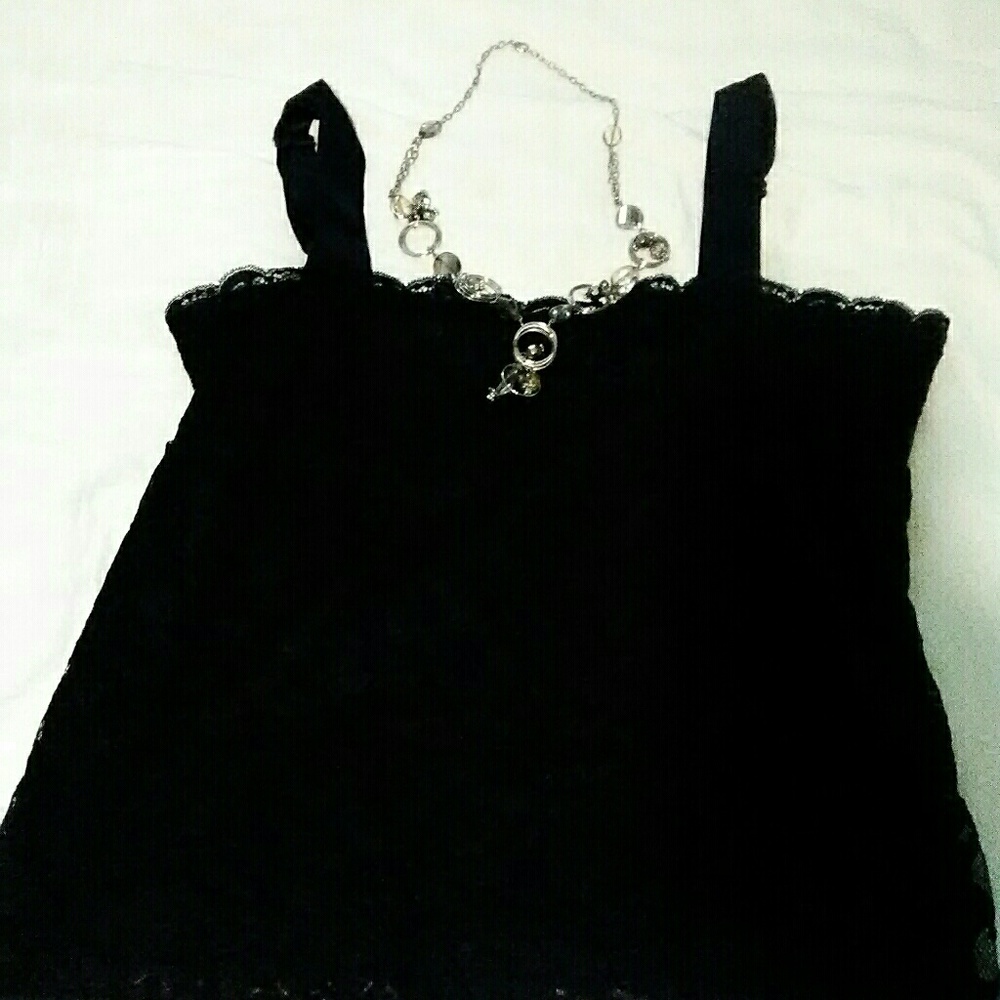 Classy and sassy... black lace top