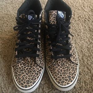 Vans sk8 hi slim herringbone leopard - like new!!