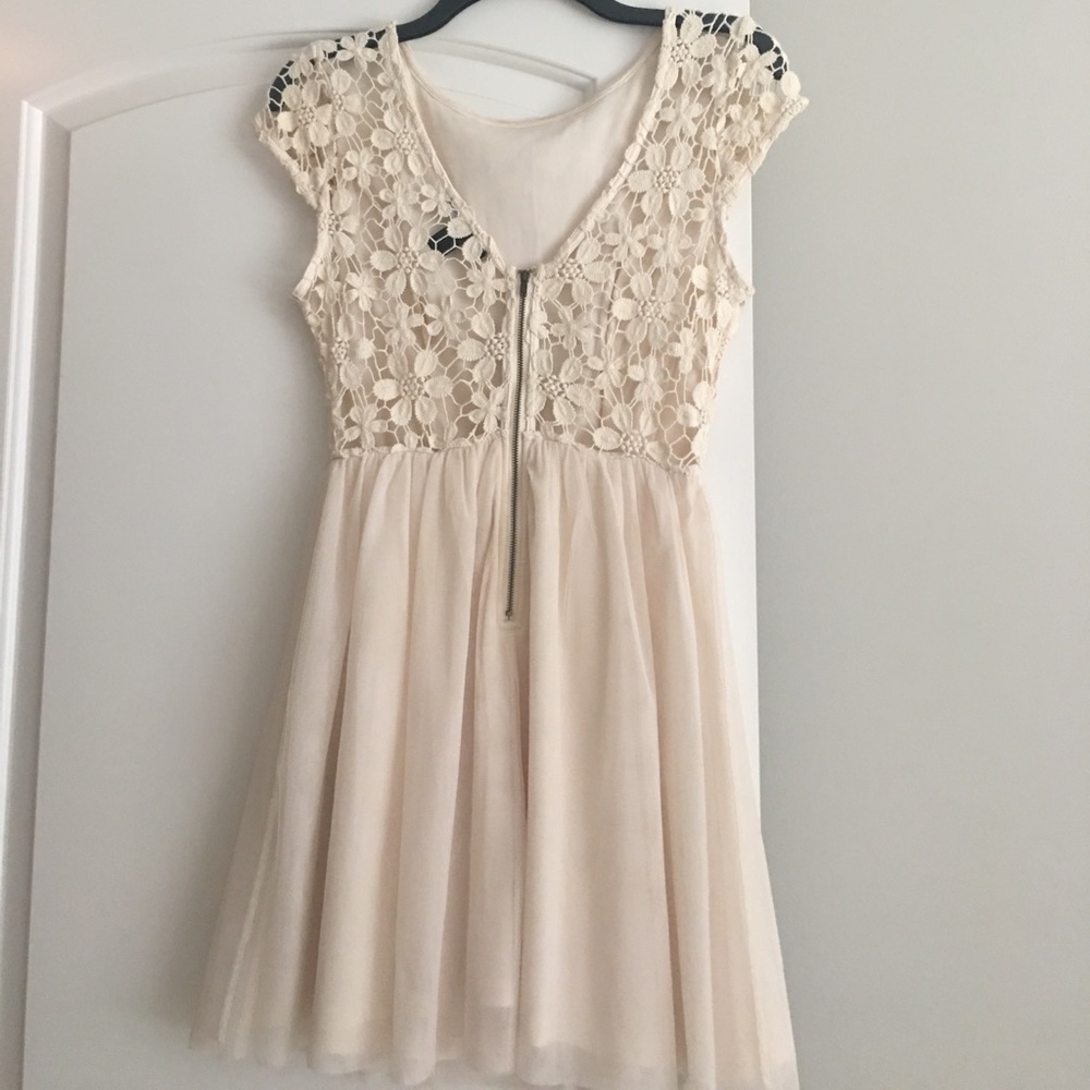 Creme crochet Top Dress