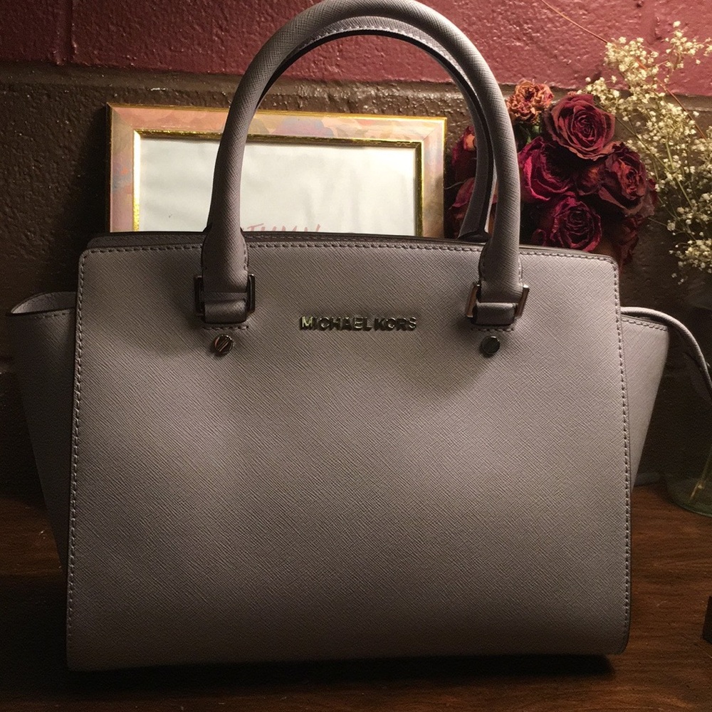 Mk Selma saffiano medium lavender purple