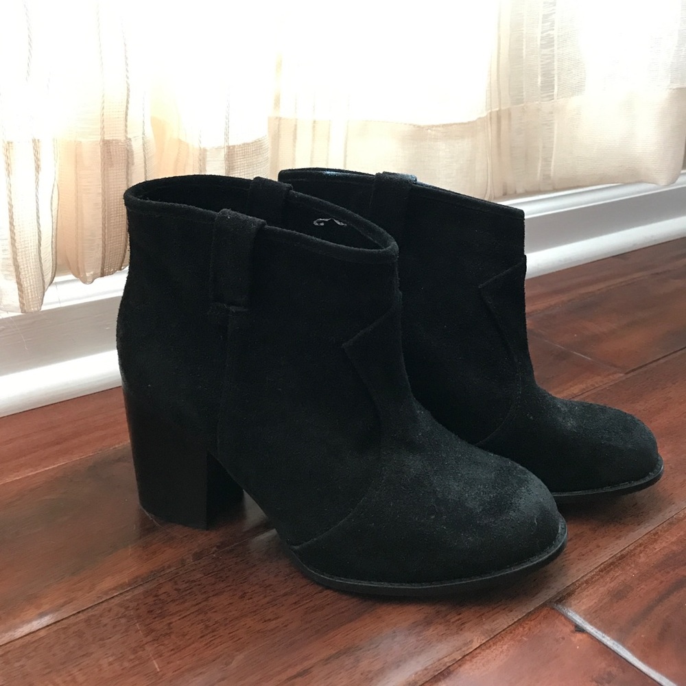 Black suede booties
