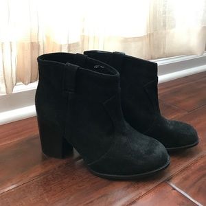 Black suede booties