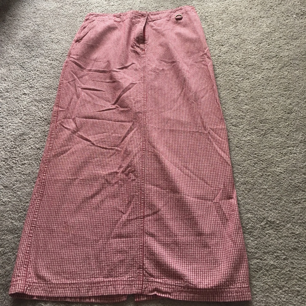 Red checkered Christopher & Banks denim skirt