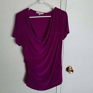Travelsmith fuchsia knit top EUC