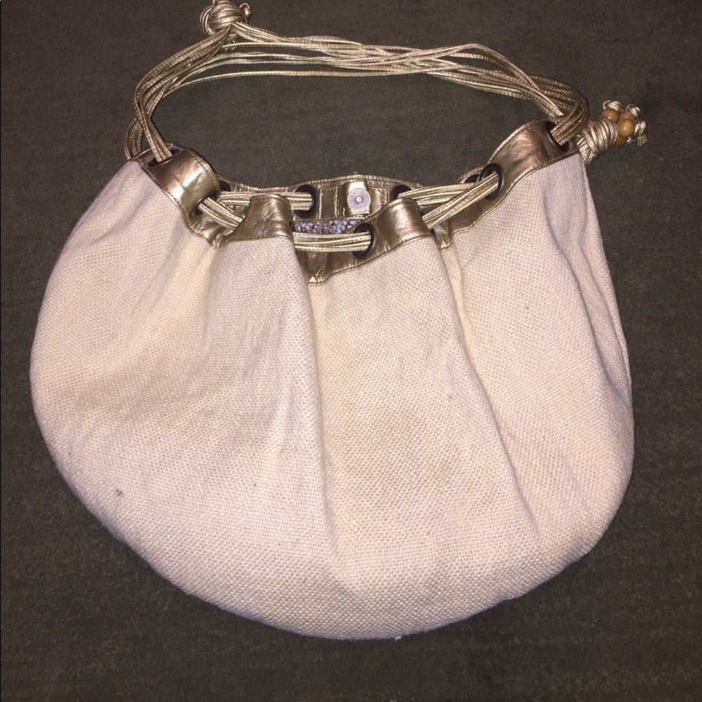 Old Navy natural drawstring satchel