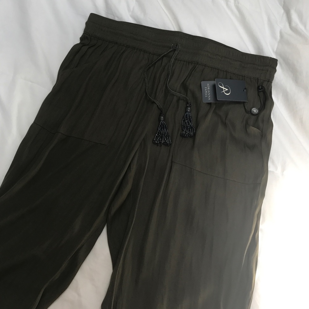 Olive Green Adrienanna Papel Flowy Dress Pants