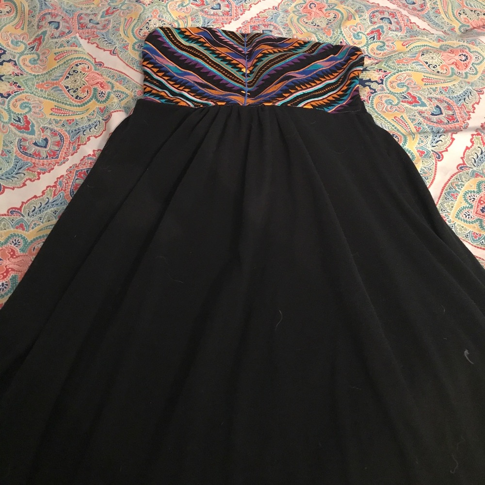 Gorgeous black with detail maxi strapless dress