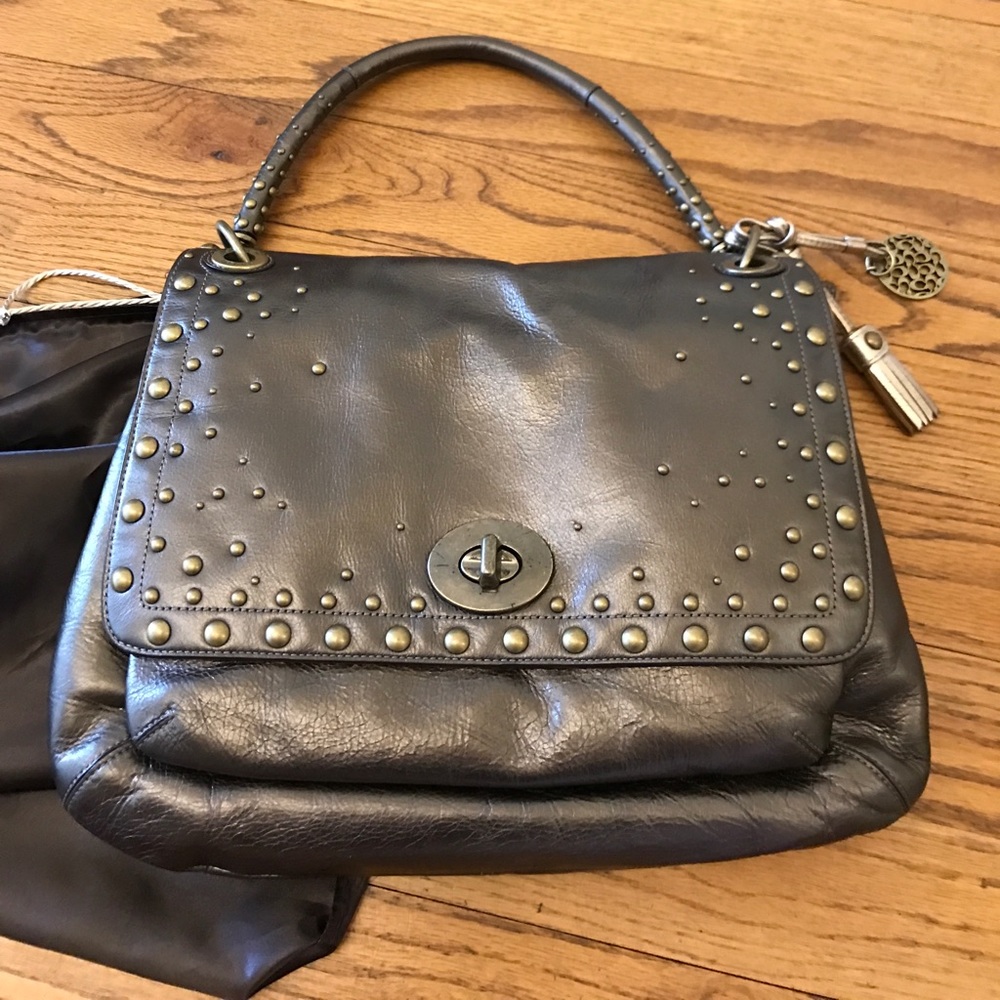 Coach large metallic brown crossbody bag w dustbag