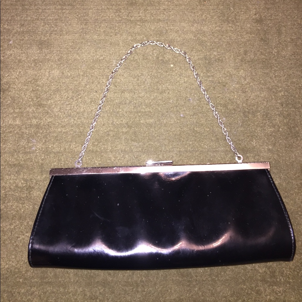 LOFT black patent clutch