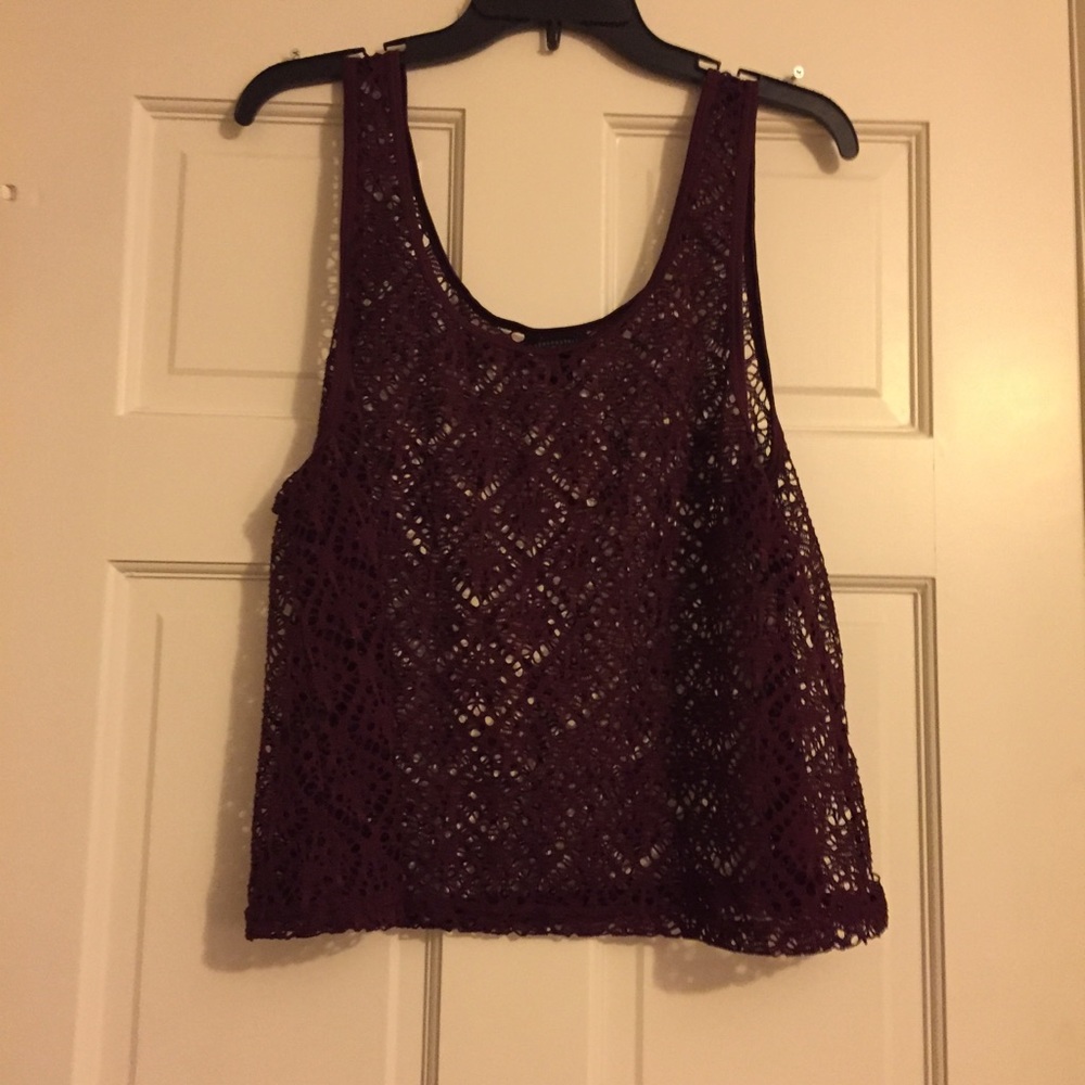 Aeropostale Maroon Mesh Tank Top