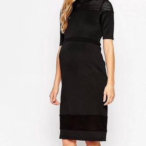 ASOS Maternity Scuba Dress with Textured Insert