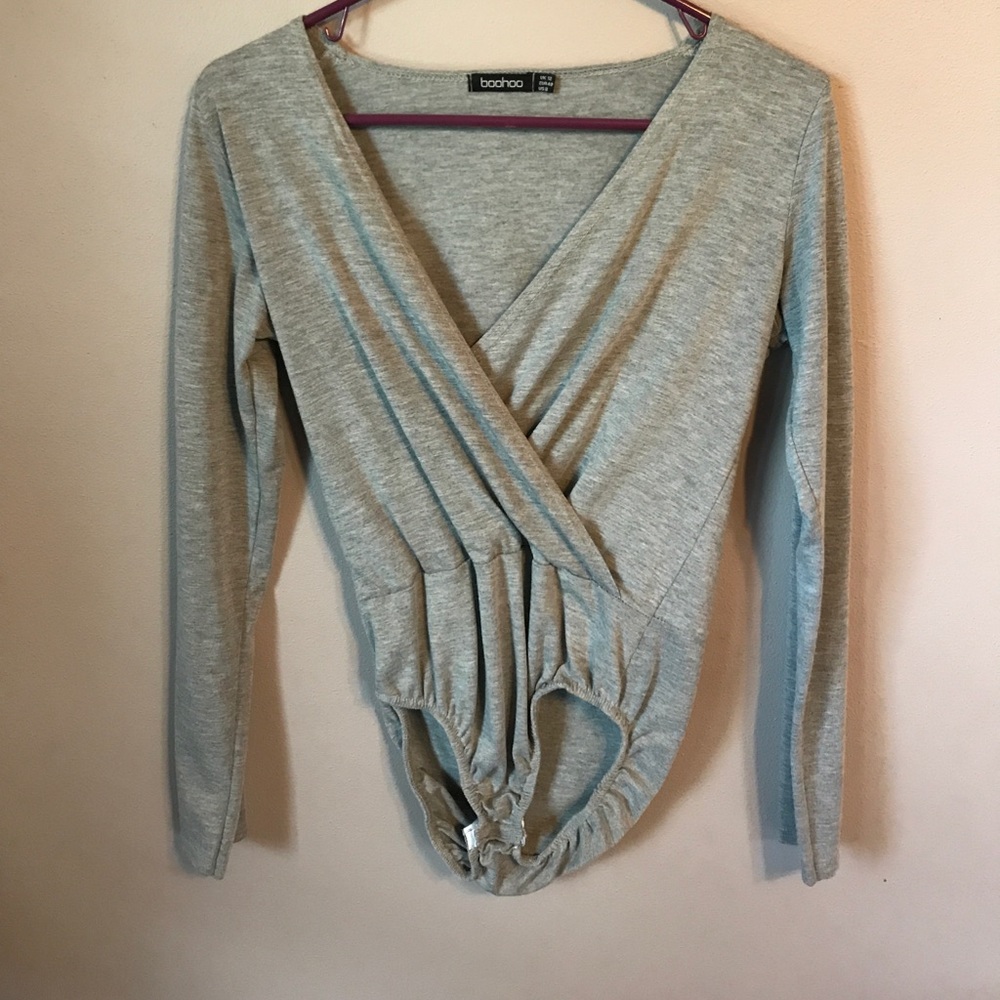 Grey long sleeve onesie