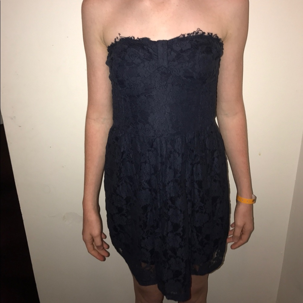 Abercrombie lace navy blue dress