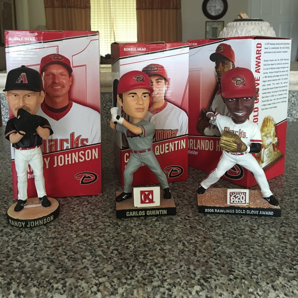 3 Dbacks Collectable Bobbleheads