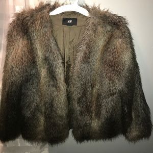 H&M faux fur jacket
