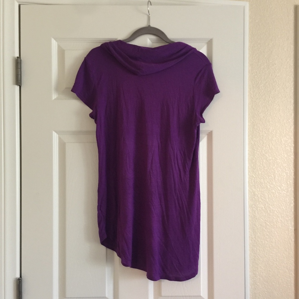 Purple cowl neck tee shirt