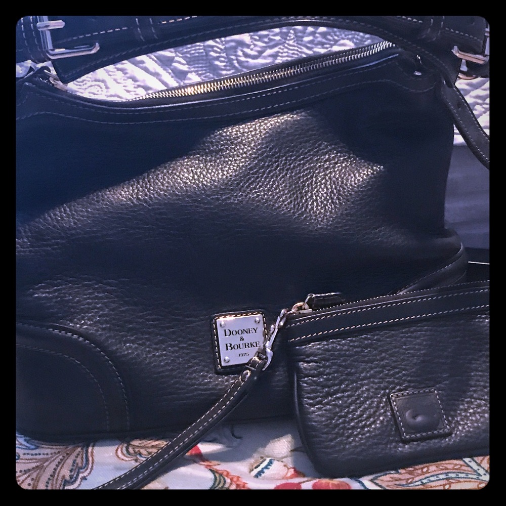 Dooney and Bourke black shoulder bag with wristlet