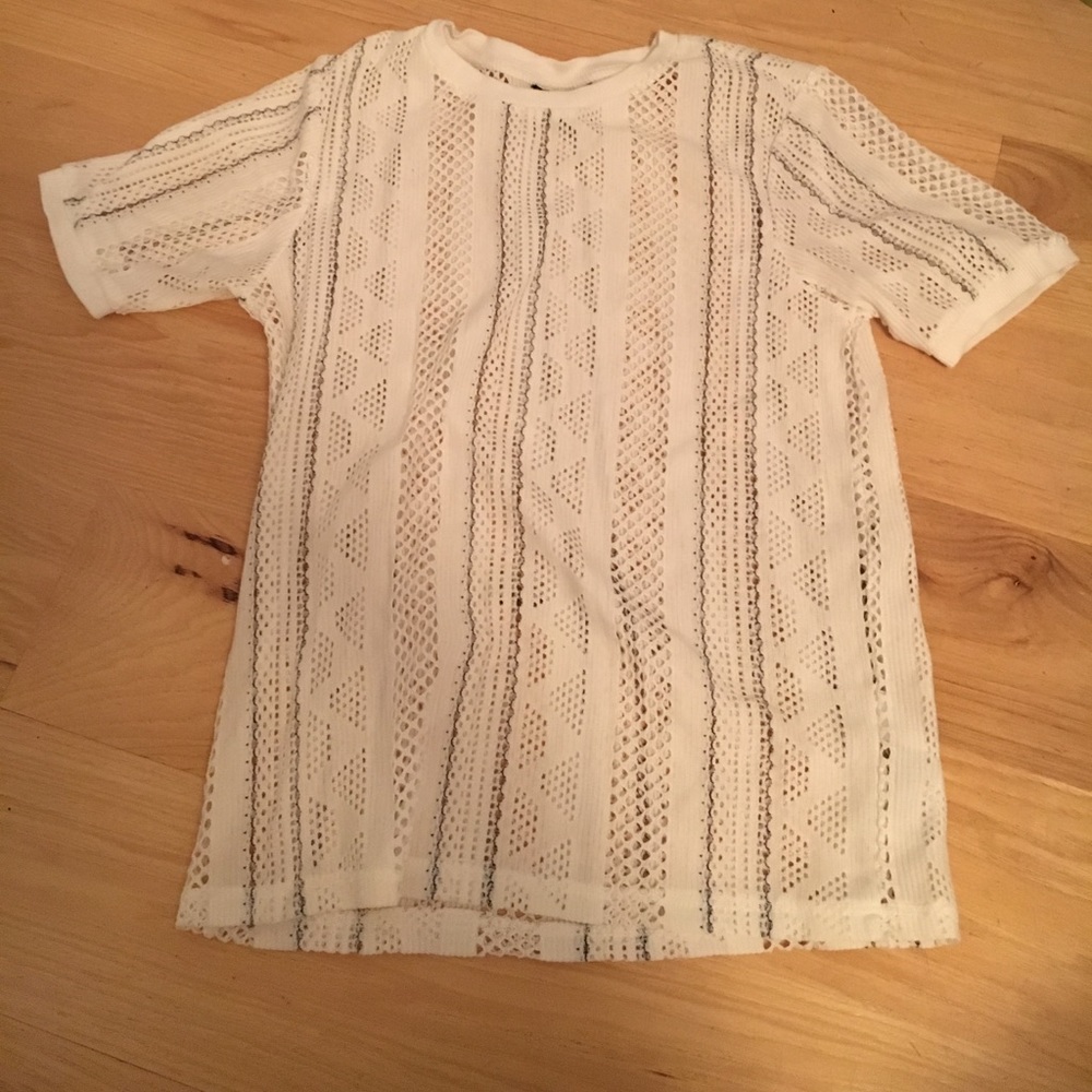 Topshop White Cutout T-Shirt