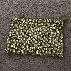 Green sparkle makeup bag