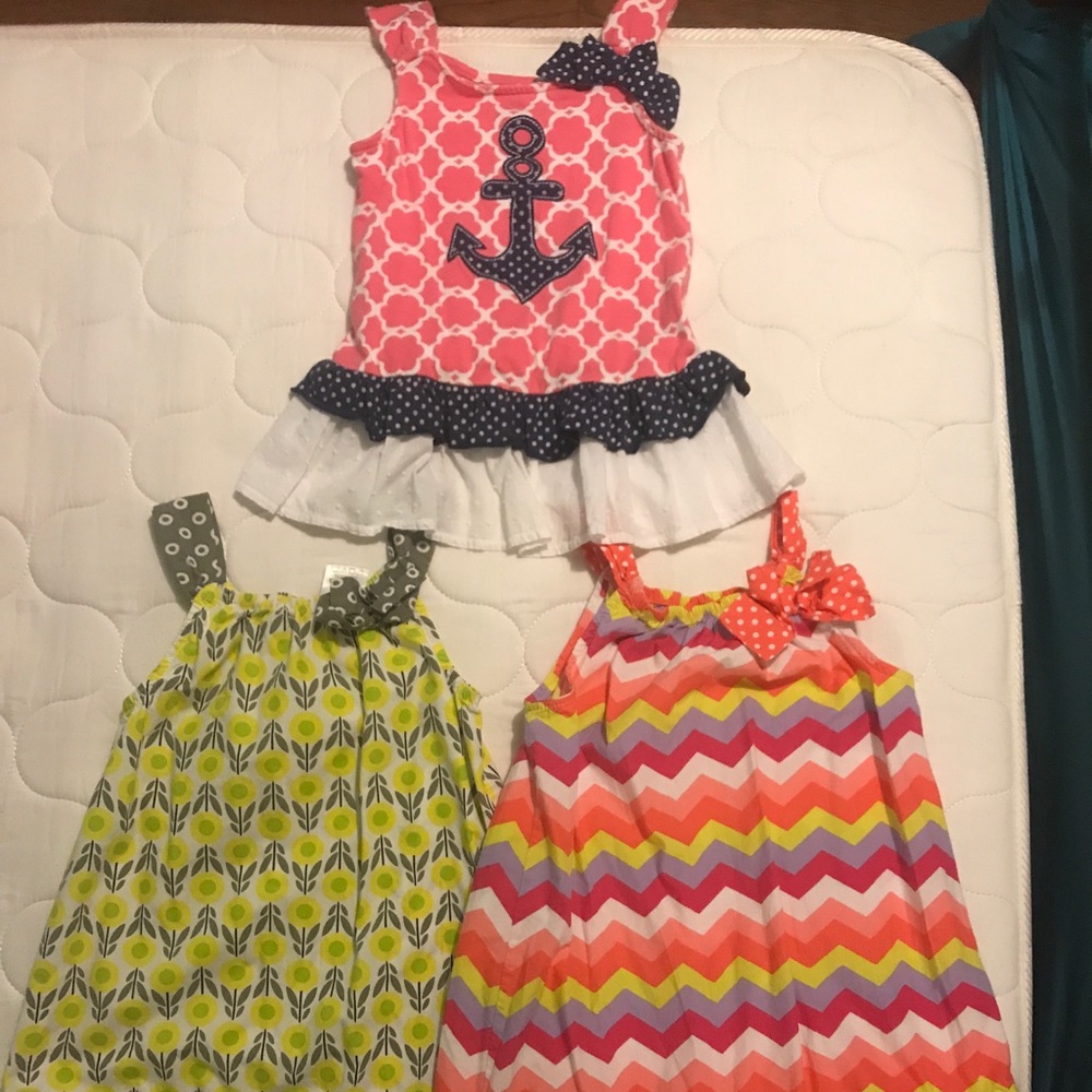 2 girls dresses and top