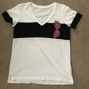 Kate Spade graphic tee with sunglasses in pocket