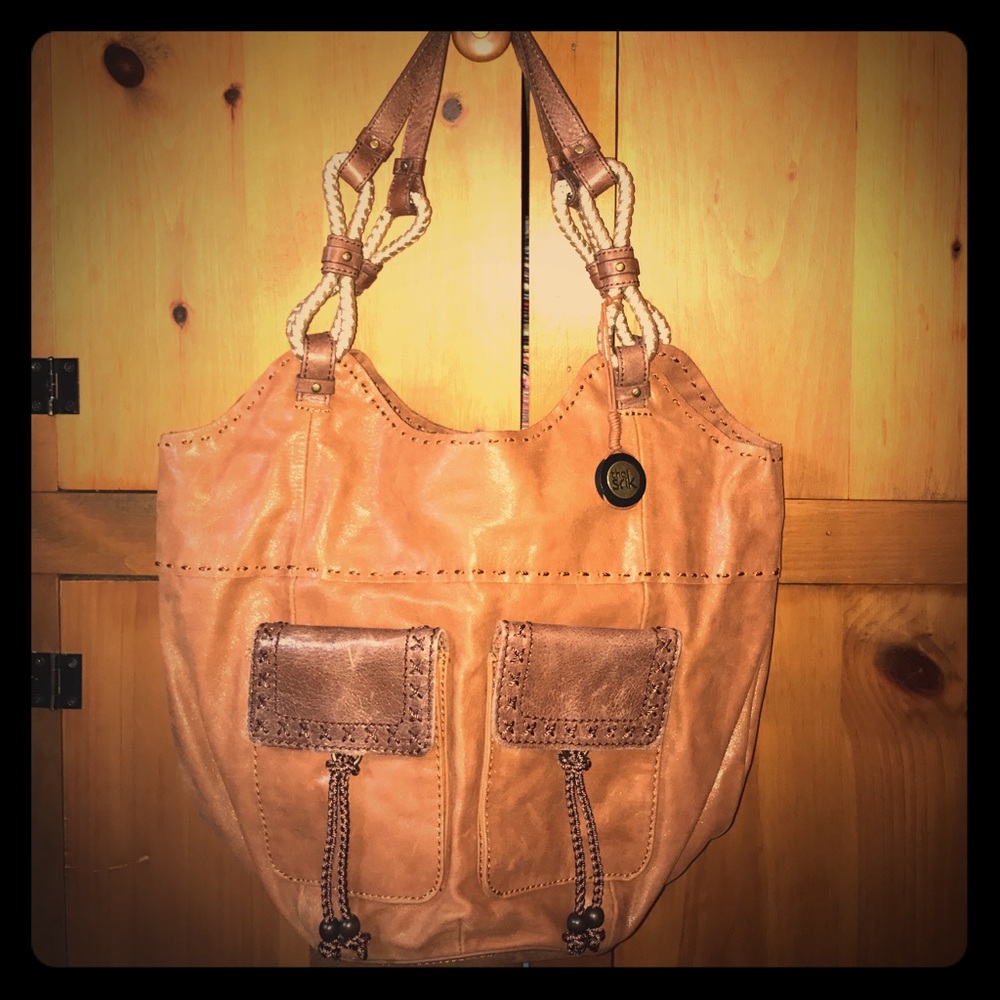 The Sak Brown Leather Bucket Purse
