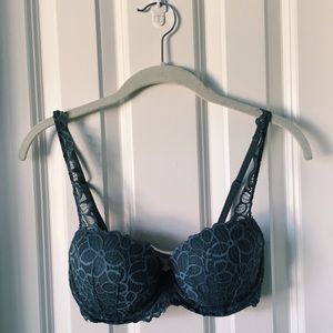 Victoria's Secret Grey Lace Push Up Bra 32D