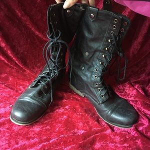 Black Combat/Moto Style Boots