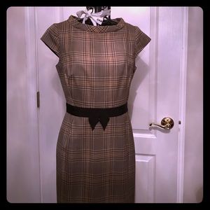 Milly sheath dress with grosgrain bow belt detail