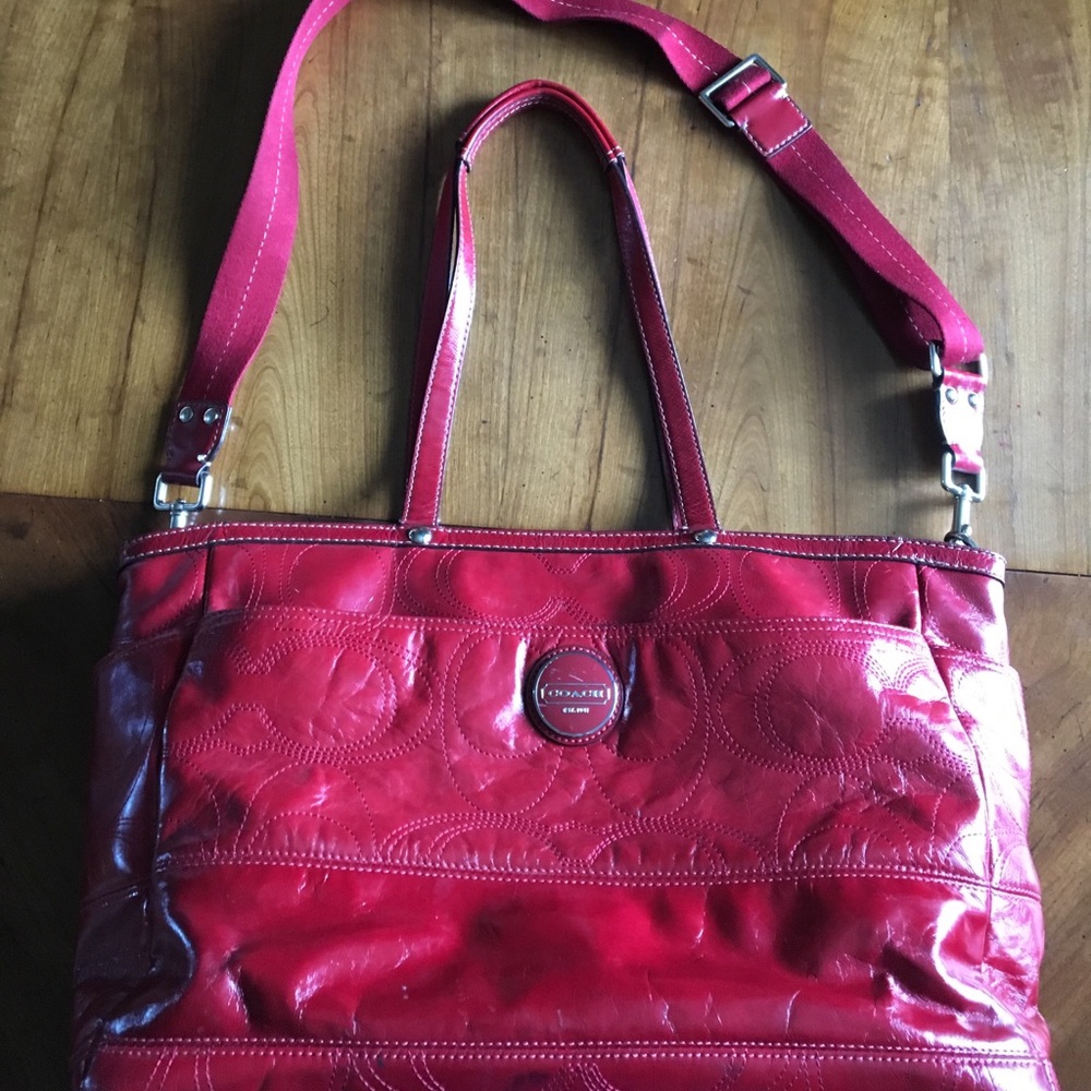 💥Authentic COACH large leather diaper bag!💥
