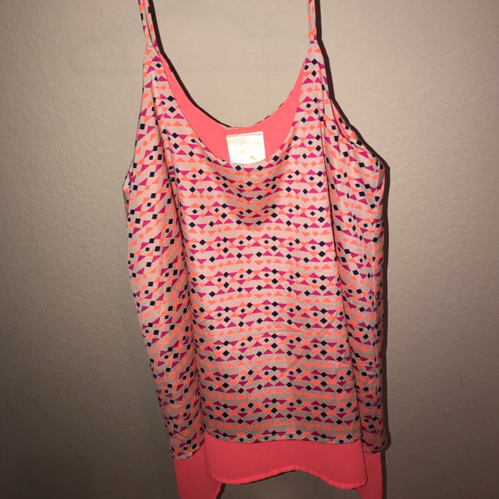 Lilia neon coral pattern tank top never worn