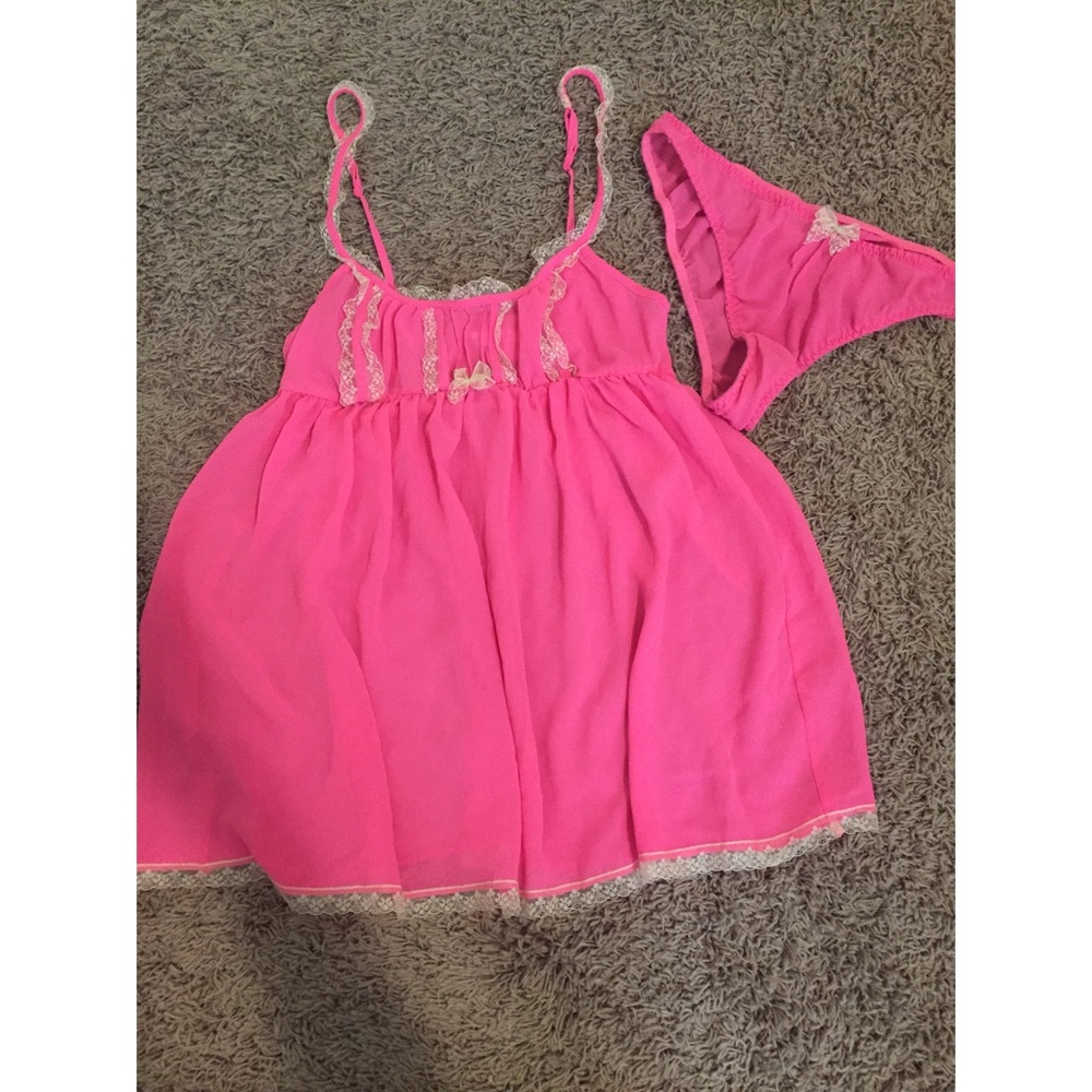 Hot pink VS matching intimate wear