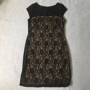 Black and nude lace dress