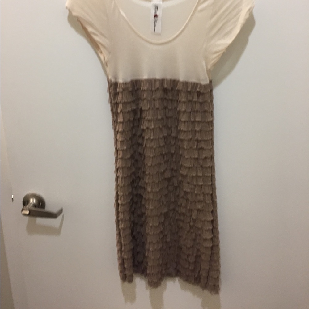 Dress white and tan