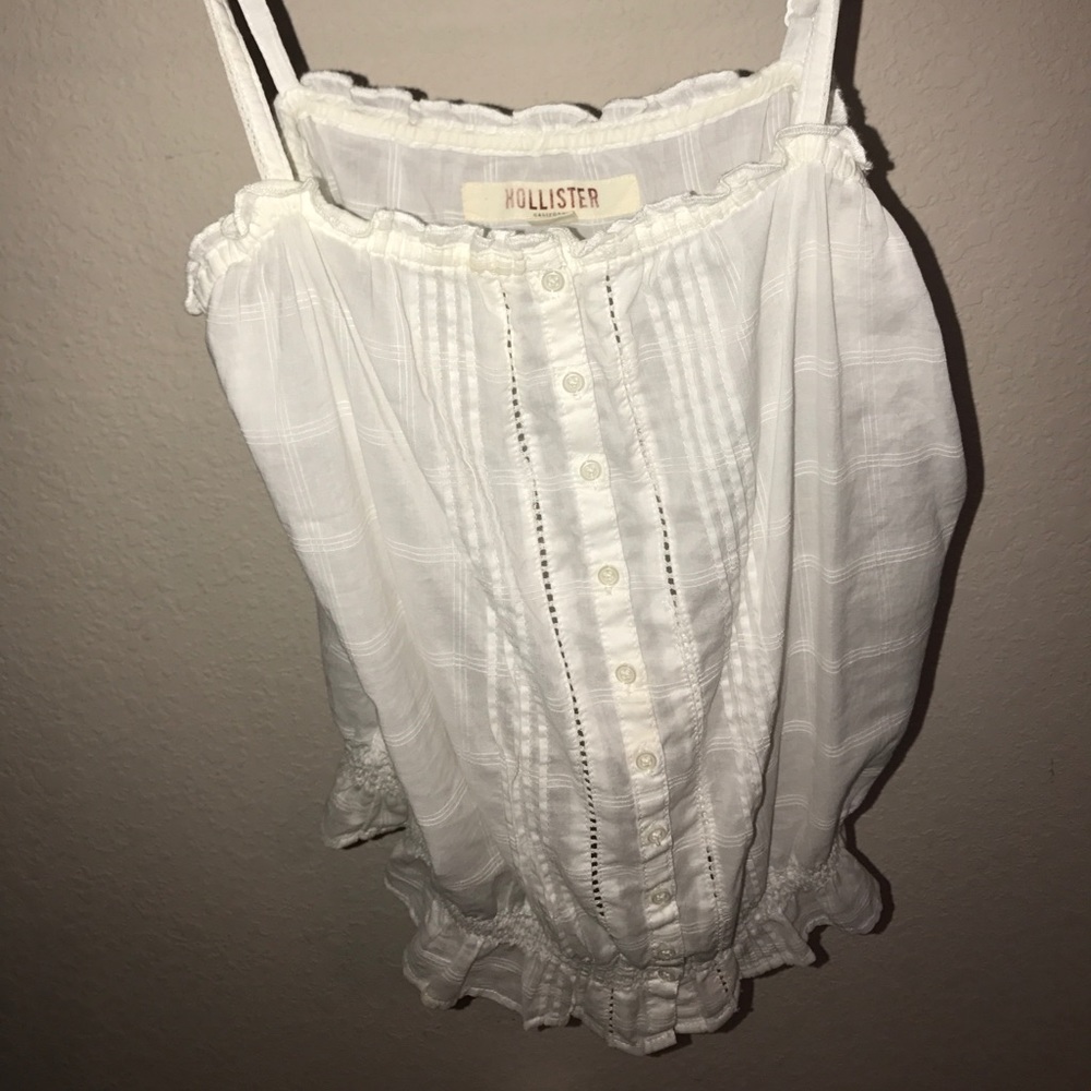 White rouched tank top from Hollister