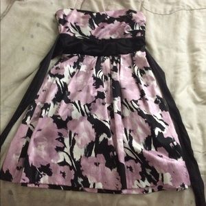 Floral strapless dress
