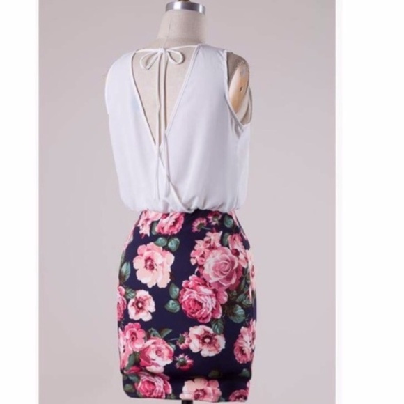 Floral Pencil Skirt Dress with white top - Picture 2 of 2