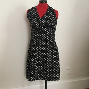 Talbots black and white polka dot halter dress