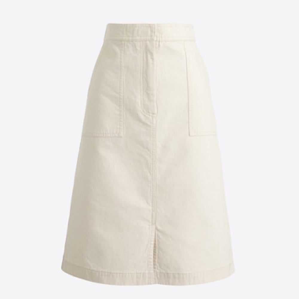 J Crew Cotton A-Line Skirt with Pockets