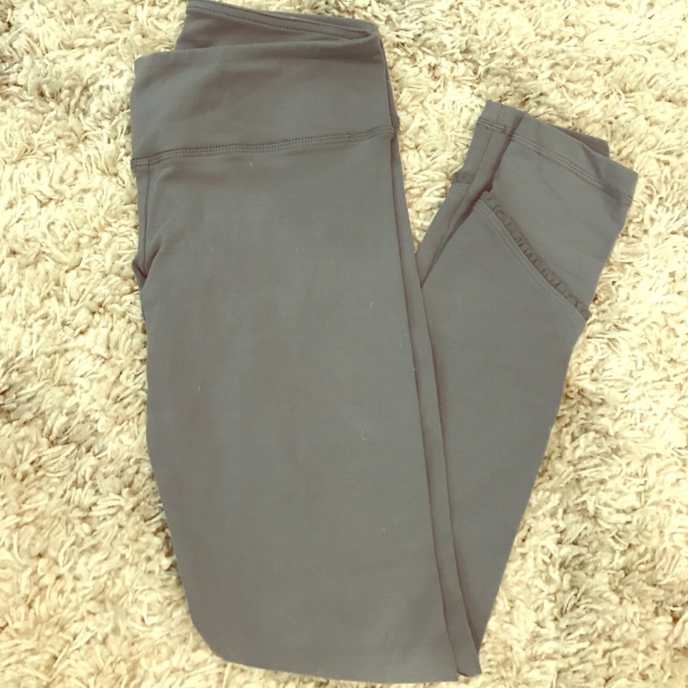 Anthropologie Purely Good S Gray Ruffle Yoga Pants