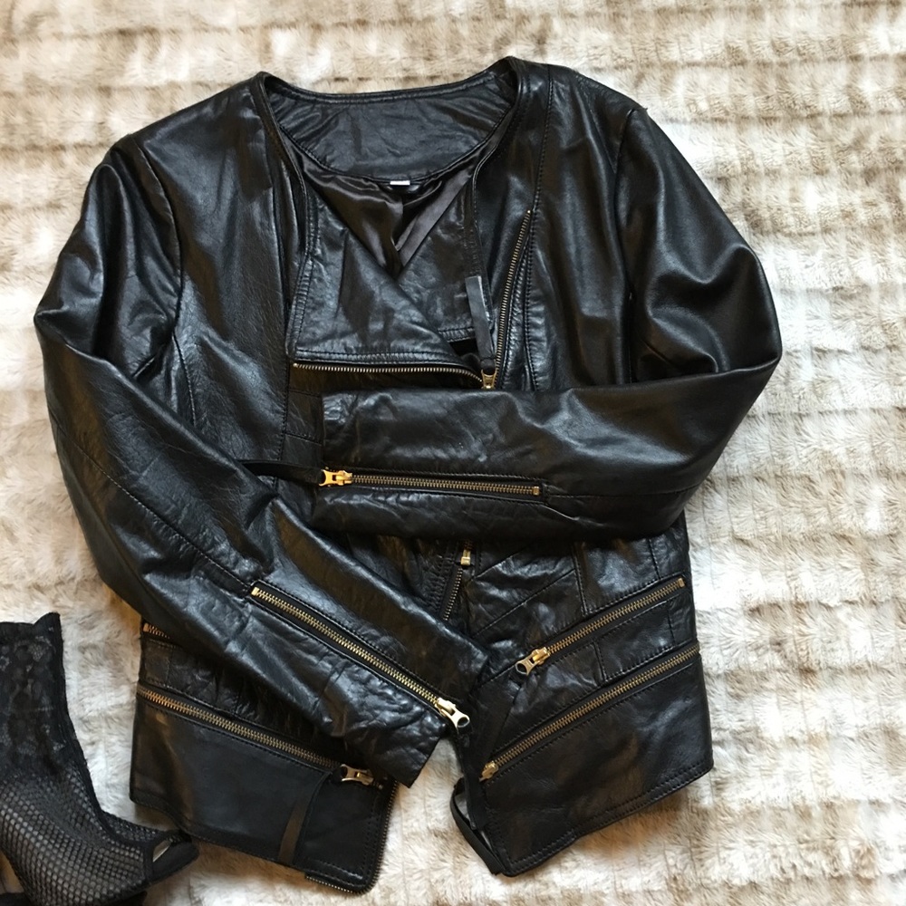 Vera Moda Cropped Leather Jacket - image 1