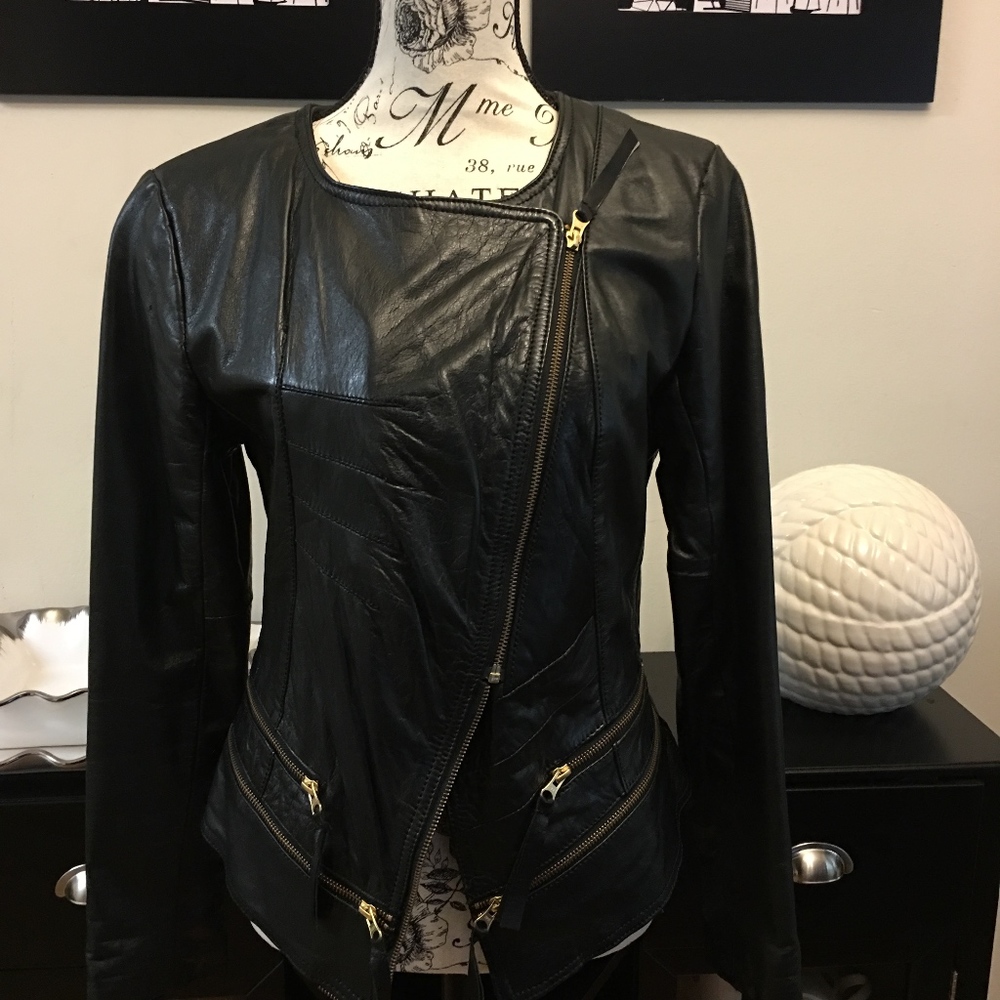 Vera Moda Cropped Leather Jacket - image 2