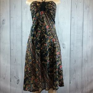JEDZEBEL Floral Gold Dress Size Small