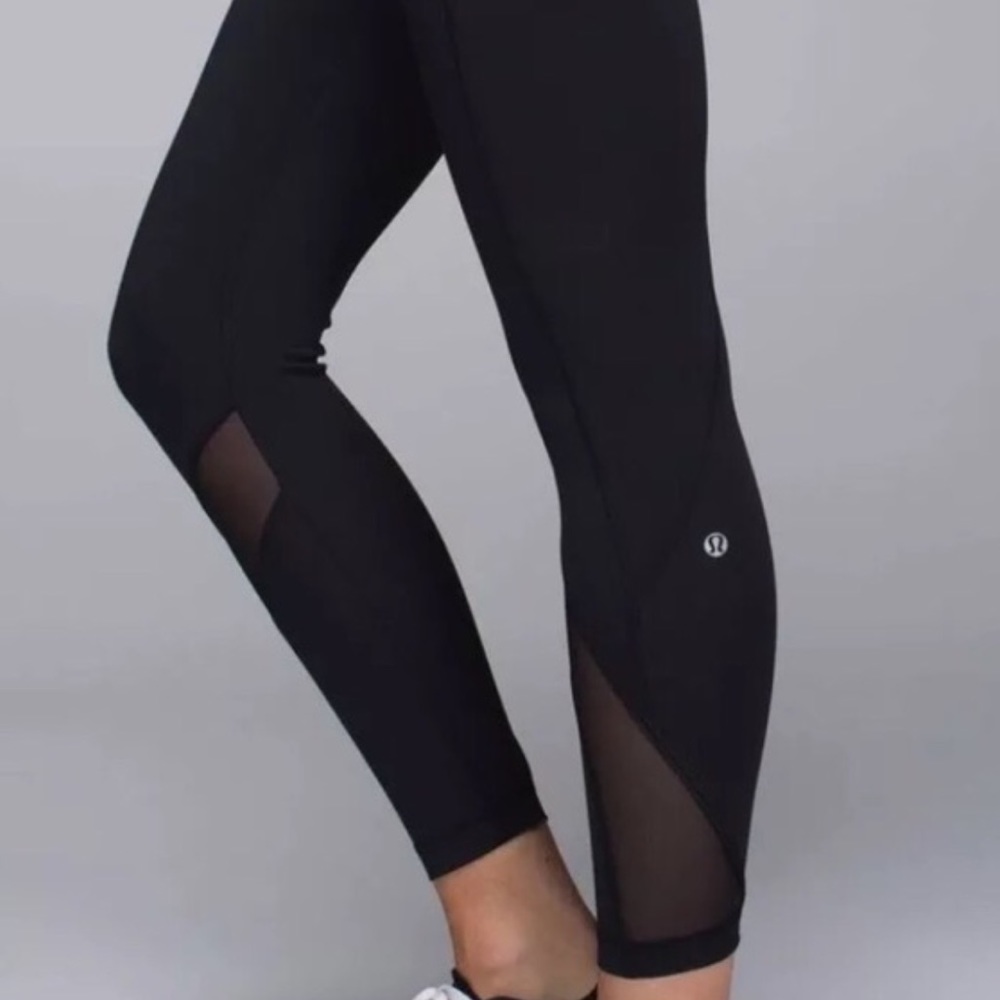 Lululemon leggings black mesh